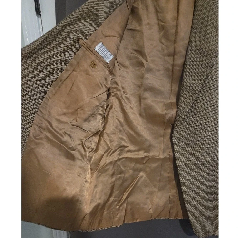 Linea Trussini Nuova Brown Micro Pattern Wool‎ Blazer, Men's 40R Sport Coat
